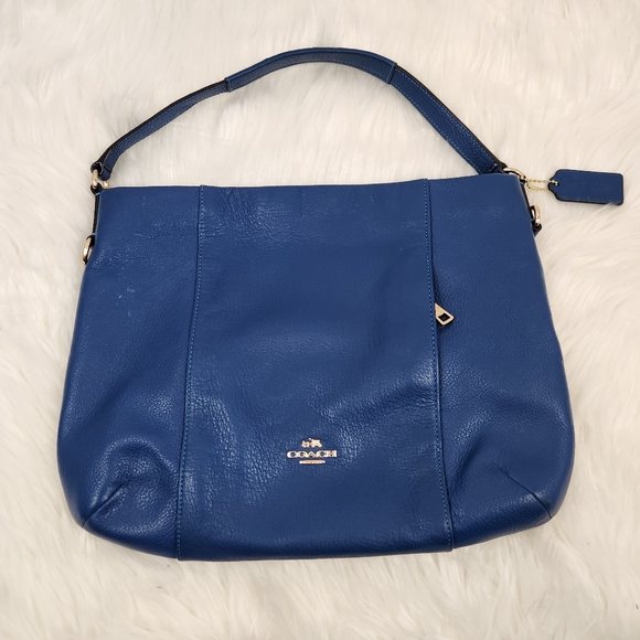 Coach Blue Pebble Leather Isabelle East West Hobo Shoulder / Crossbody Bag - Picture 5 of 16